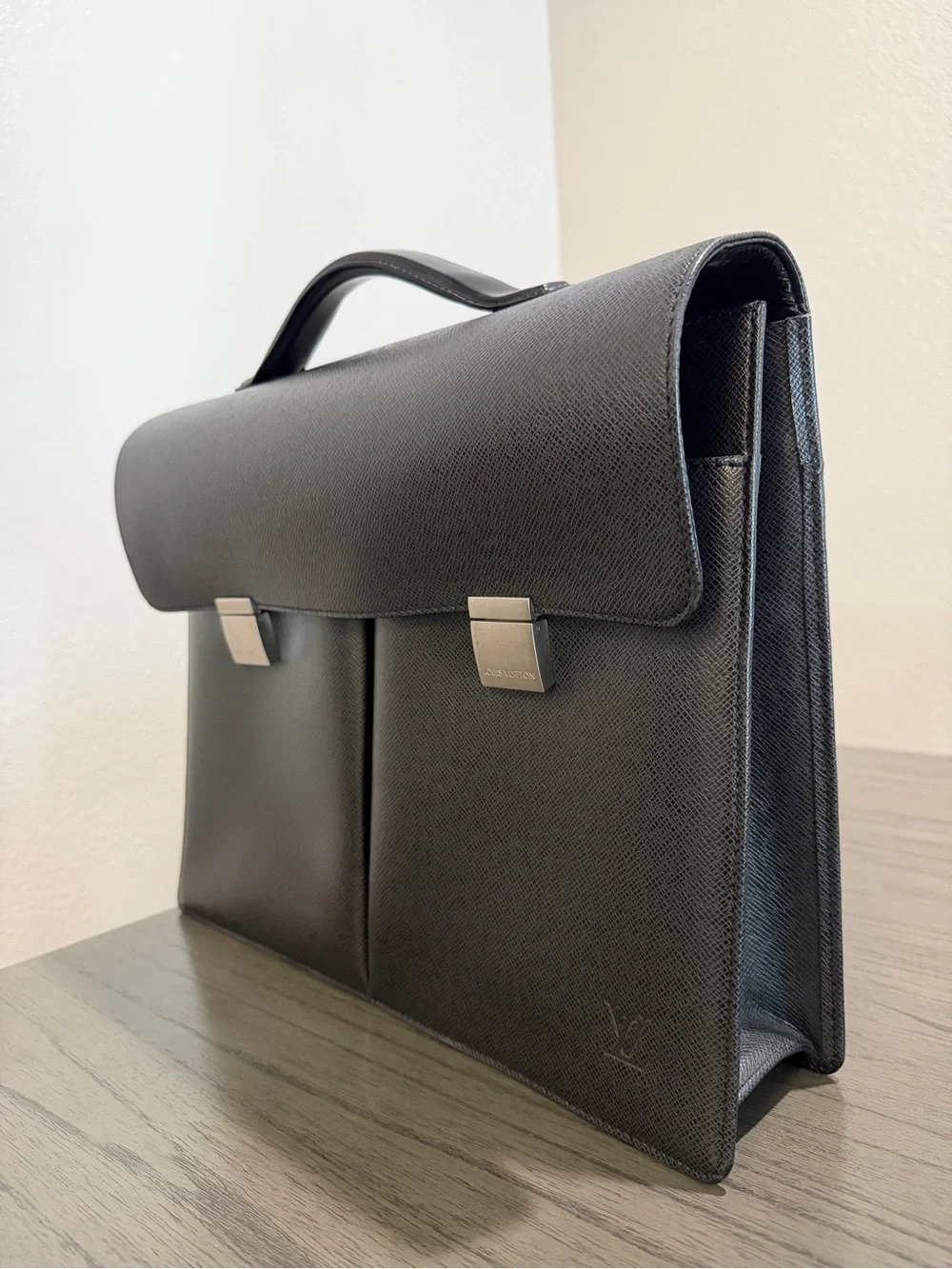 Louis Vuitton Vintage Black Taiga Leather Briefcase